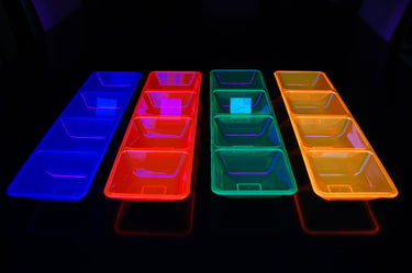 UV Blacklight Reactive 4 Compartment Serving Tray